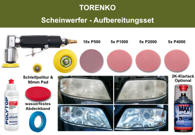 Torenko Scheinwerfer - Aufbereitungsset